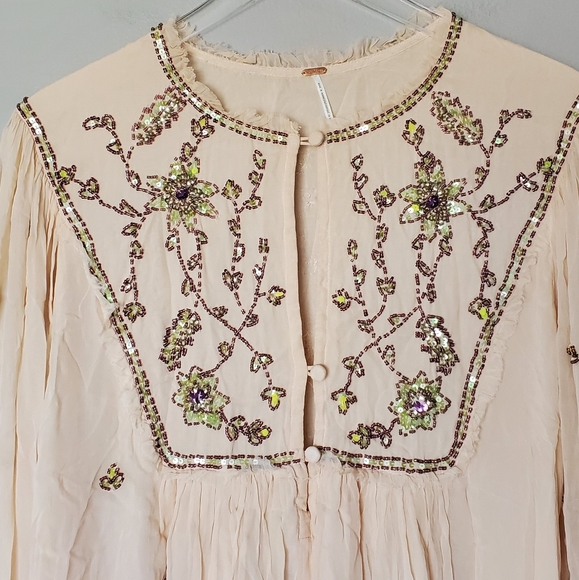 Free People Bali Golden Sun Dress - Blush Pink Mini Dress - Picture 9 of 13